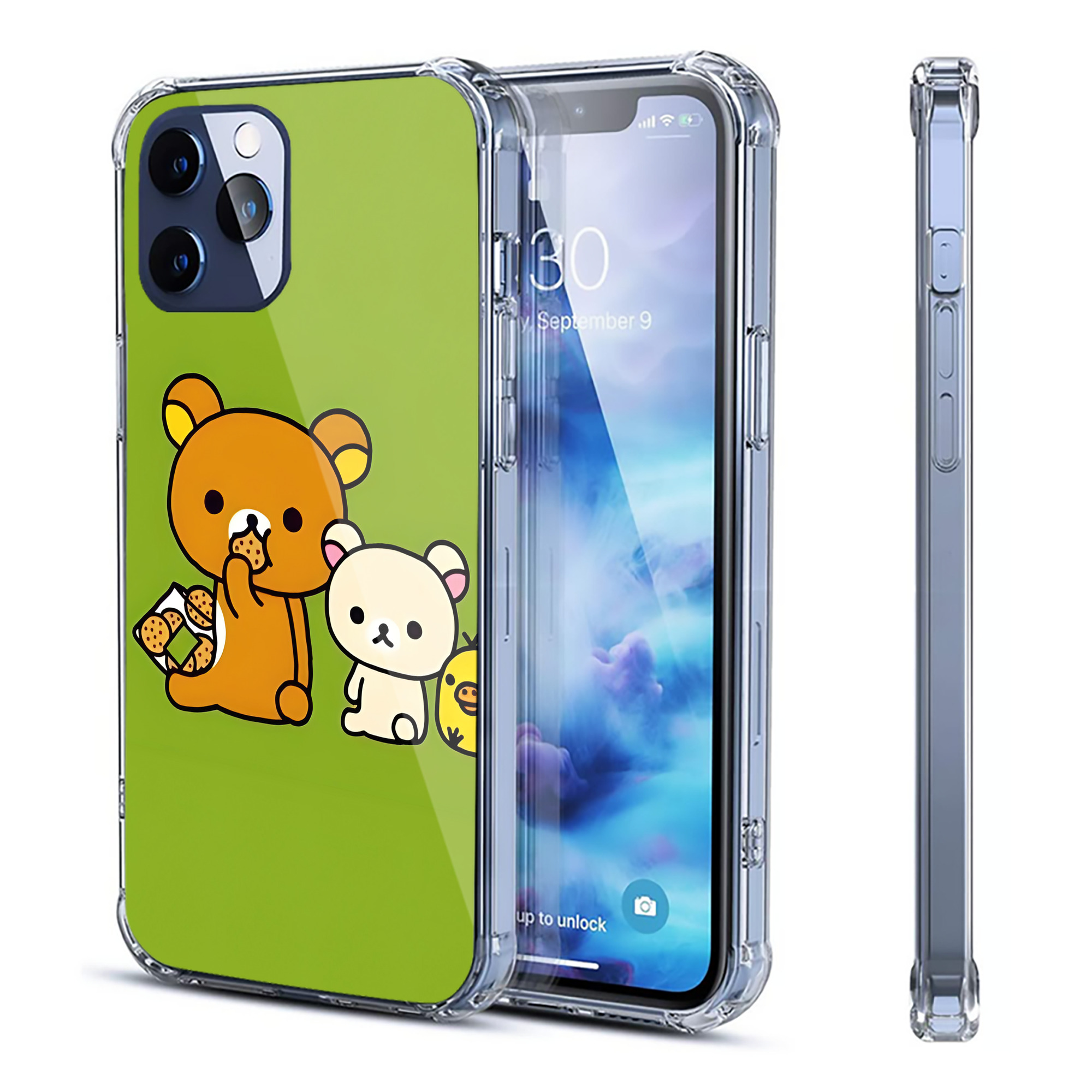 （画像用） リラックマ リラックマ キイロイトリ Rilakkuma Korilakkuma Kiiroitori 【iPhone 12シリーズ対応】透明スマホケース（クリアソフトケース）